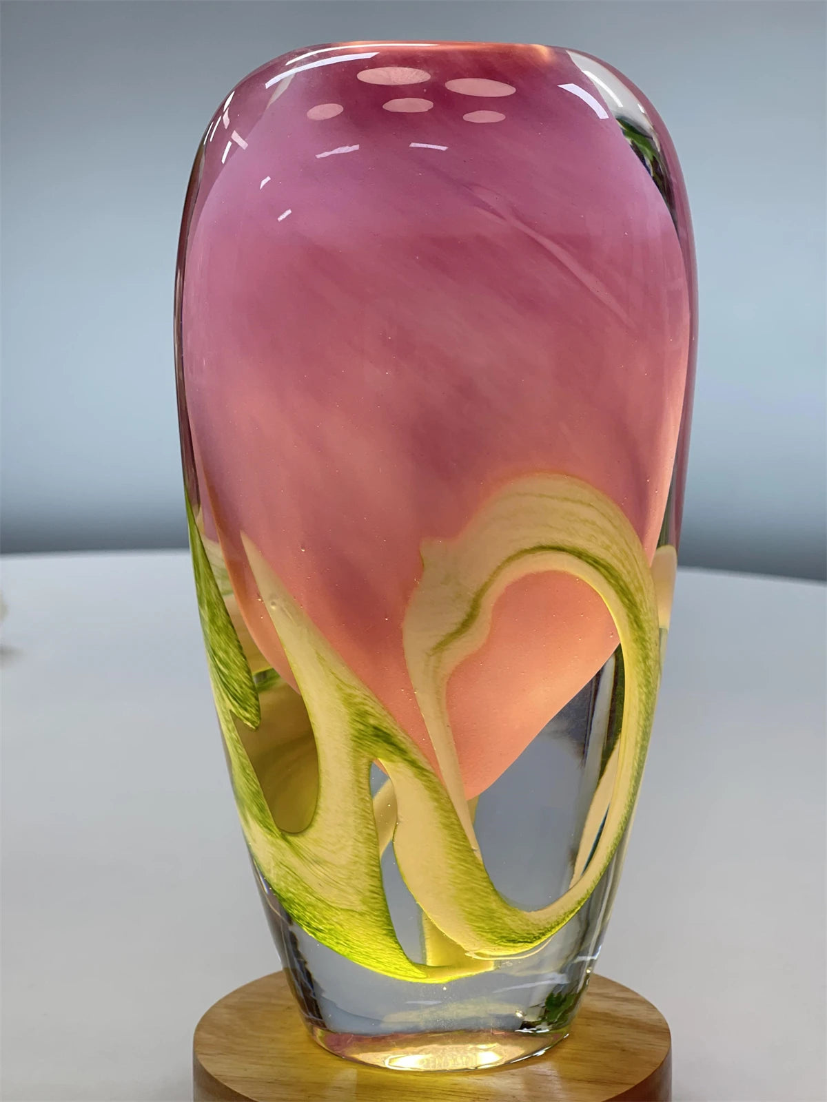 Pink Thick Colorful Glass Vase Desktop Glass Ornaments Handicraft Home Decorations Hydroponic Green Plants